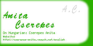 anita cserepes business card